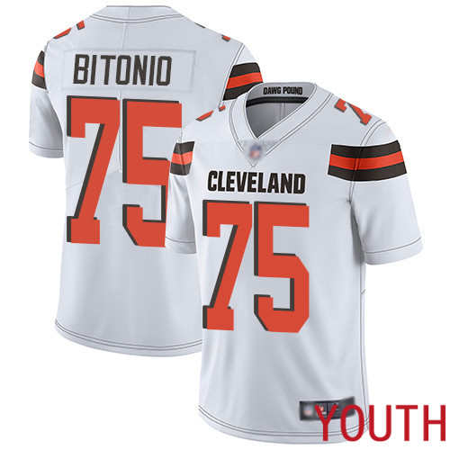 Cleveland Browns Joel Bitonio Youth White Limited Jersey #75 NFL Football Road Vapor Untouchable